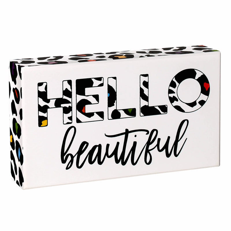 Hello Beautiful Box Sign