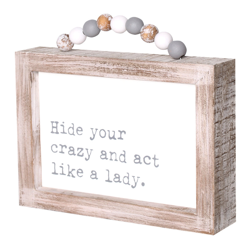 PS-7812 - *Act Lady Framed Sign w/ Beads