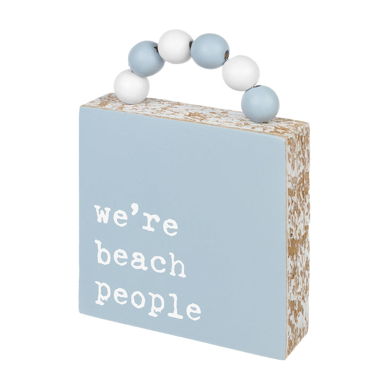 PS-7861 - Beach People Box Sign w/ Beads