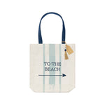 PS-7917 - To the Beach Striped Canvas Tote