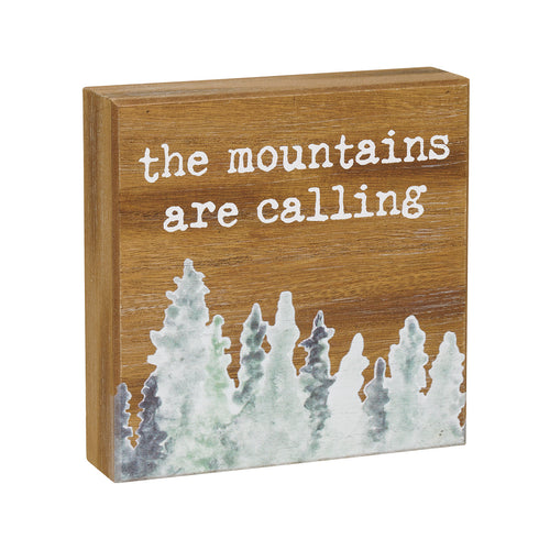 Mountains Calling Box Sign