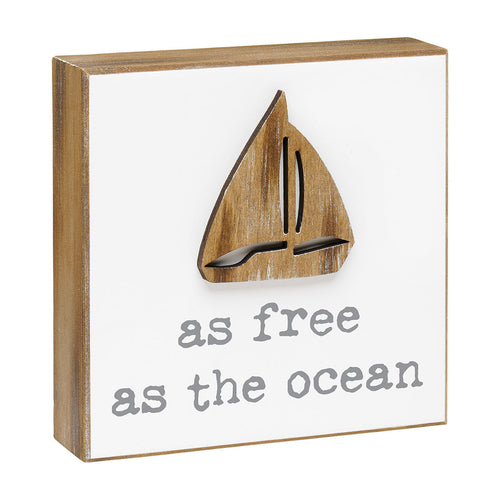 Free As The Ocean 3D Box Sign