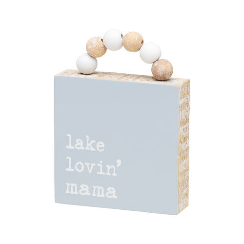 Lake Mama Box Sign w/ Beads