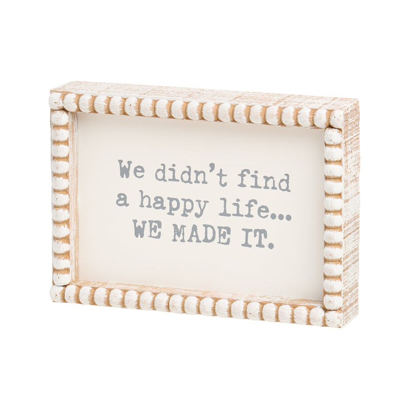 Happy Life Beaded Box Sign