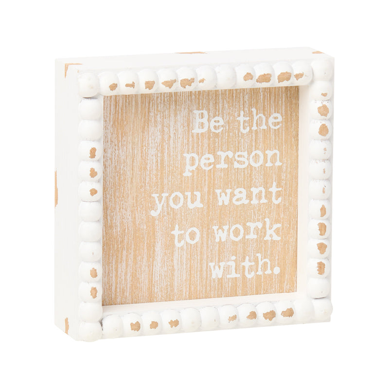Work With Beaded Box Sign