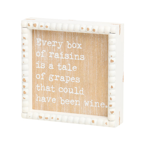 Been Wine Beaded Box Sign