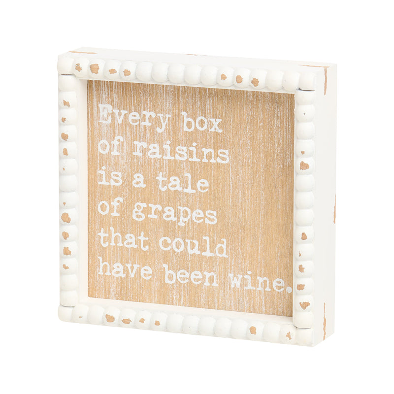 Been Wine Beaded Box Sign