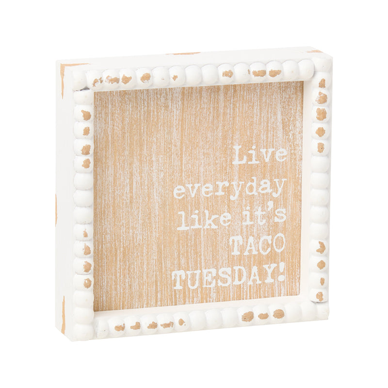 Taco Tuesday Beaded Box Sign