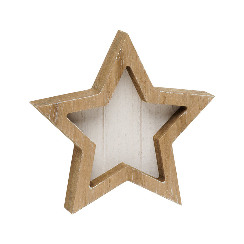 PS-8317 - White Plank Framed Star