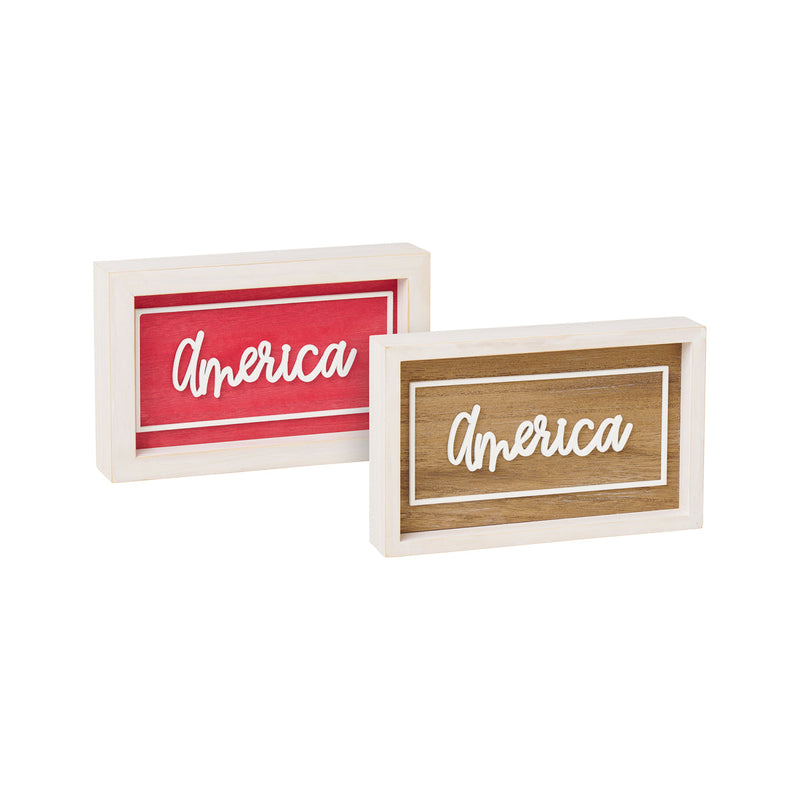 PS-8359 - America Framed Sign (Reversible)