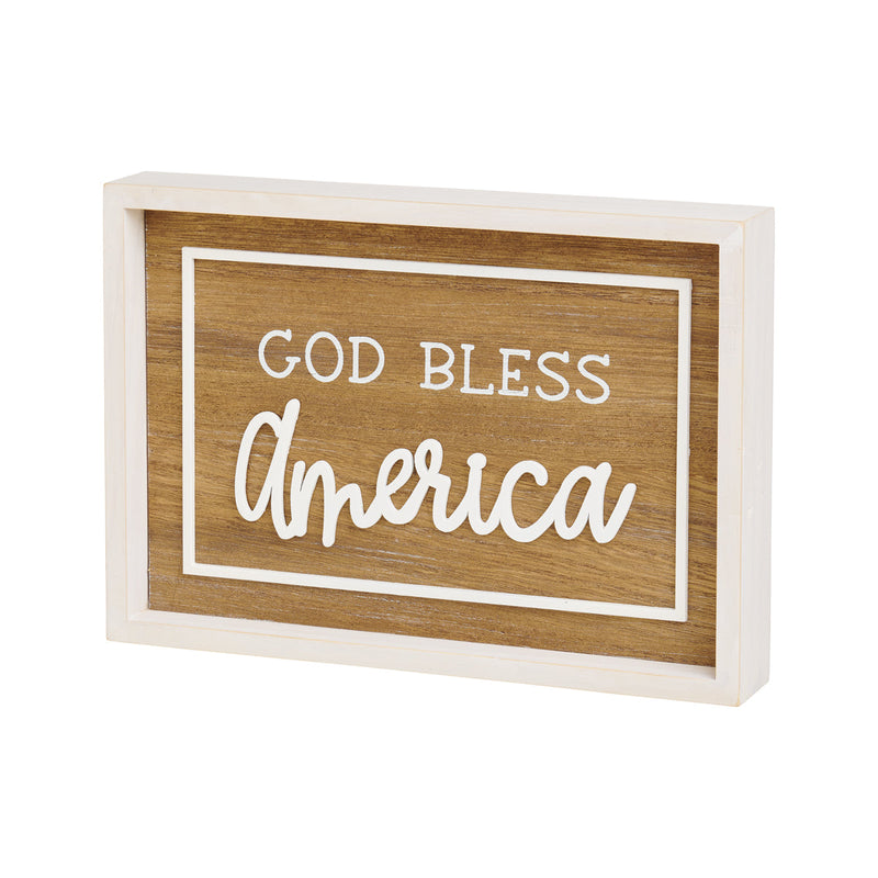 PS-8360 - God Bless Framed Sign (Reversible)