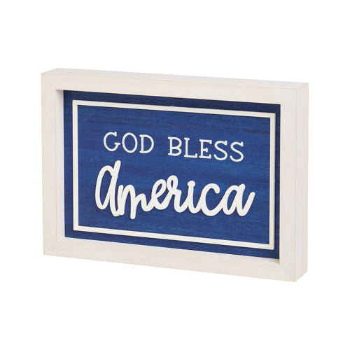 PS-8360 - God Bless Framed Sign (Reversible)