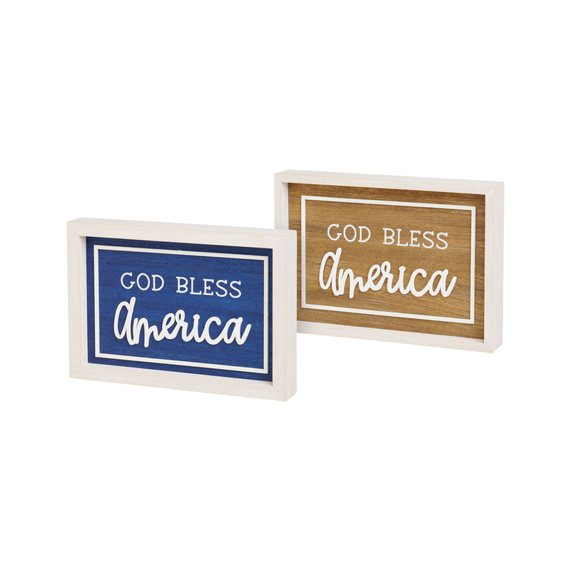 PS-8360 - God Bless Framed Sign (Reversible)