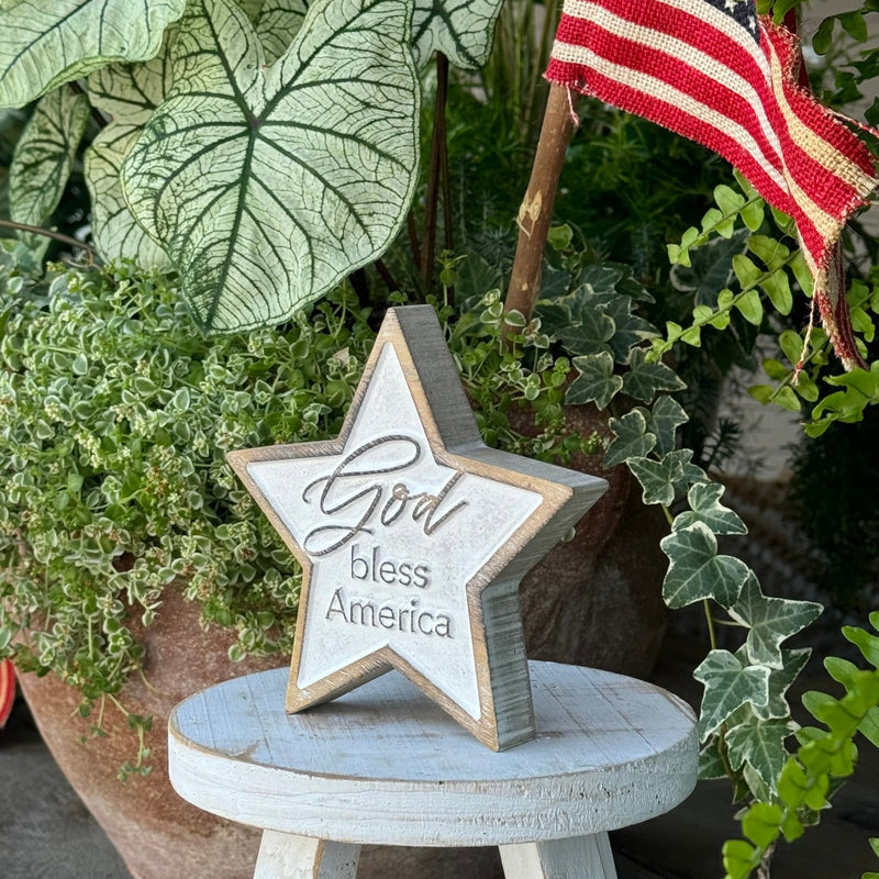 PS-8428 - Bless America Carved Star