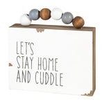 SW-1043 - Stay Home Box Sign w/ Beads