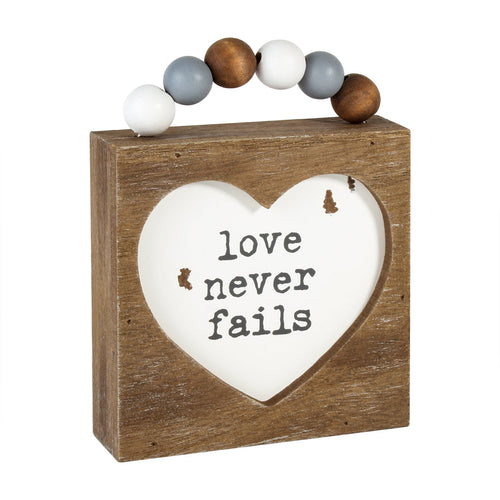 Never Fails Box Sign w/ Beads