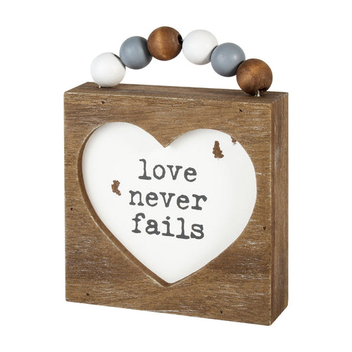 SW-1044 - *Never Fails Box Sign w/ Beads