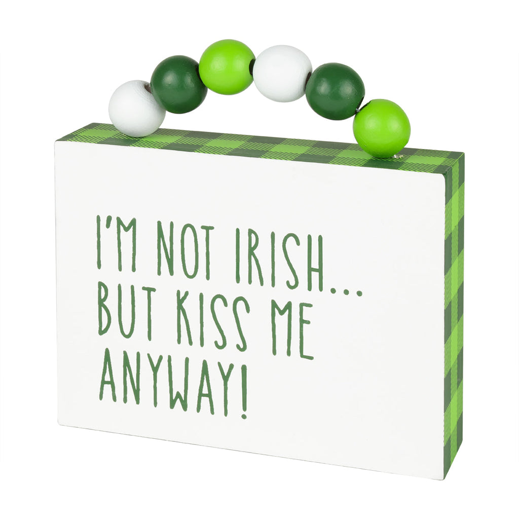 SW-1142 - *Not Irish Box Sign w/ Beads