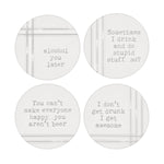 SW-1524 - *Alcohol Striped Coasters, Set of 4