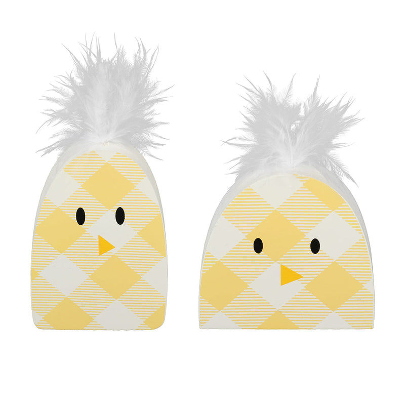 SW-1765 - Yellow Check Chicks, Set of 2