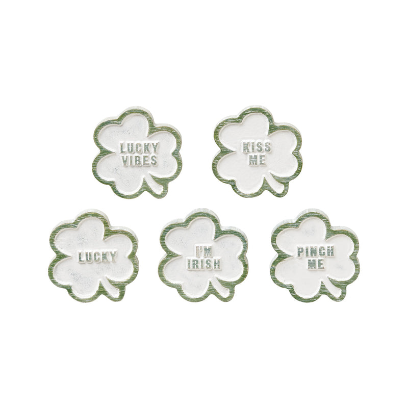 SW-2054 - Mini Carved Shamrocks, Set of 5