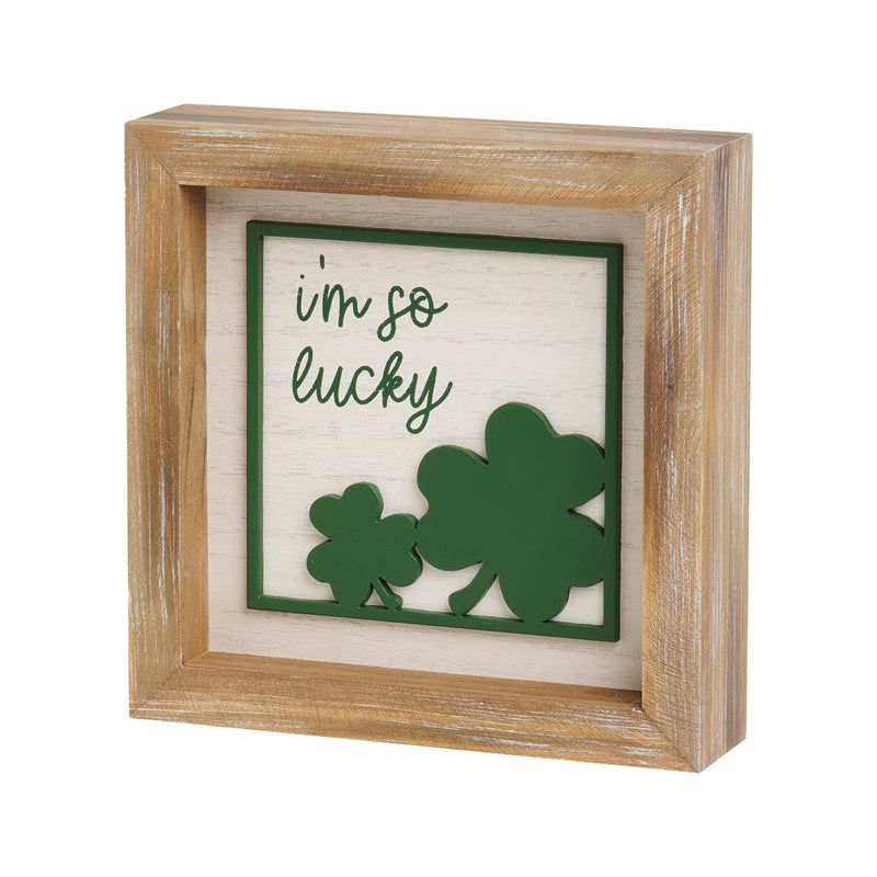 SW-2076 - So Lucky/In Love Framed Sign (Reversible)