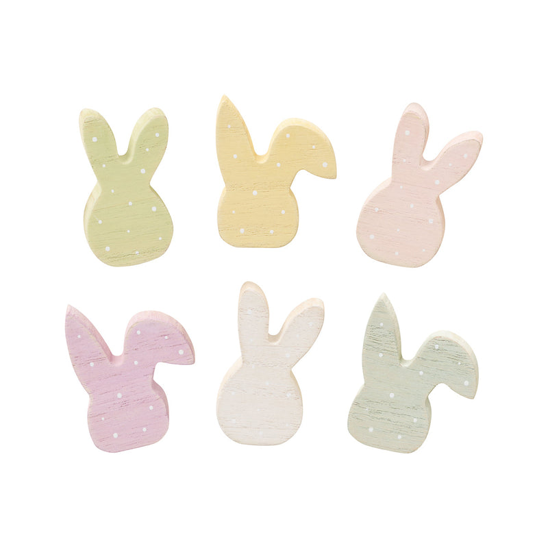 SW-2166 - Mini Color Bunny Heads, Set of 6