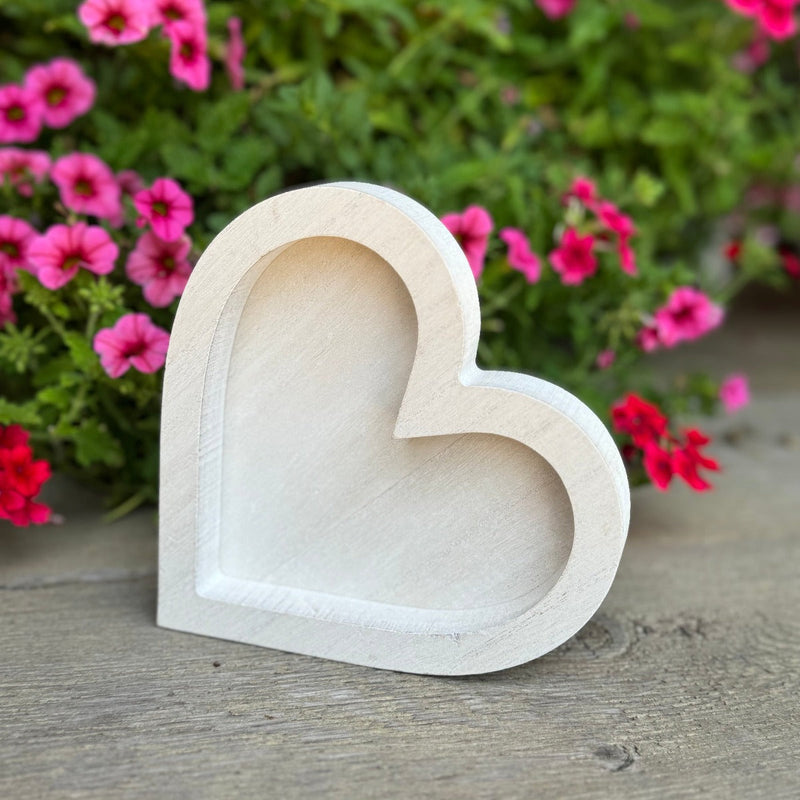 SW-3045 - White Wash Heart Tray