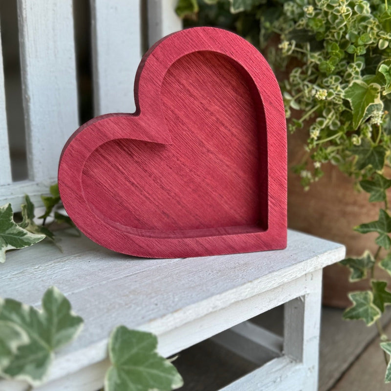 SW-3047 - Dark Red Wash Heart Tray