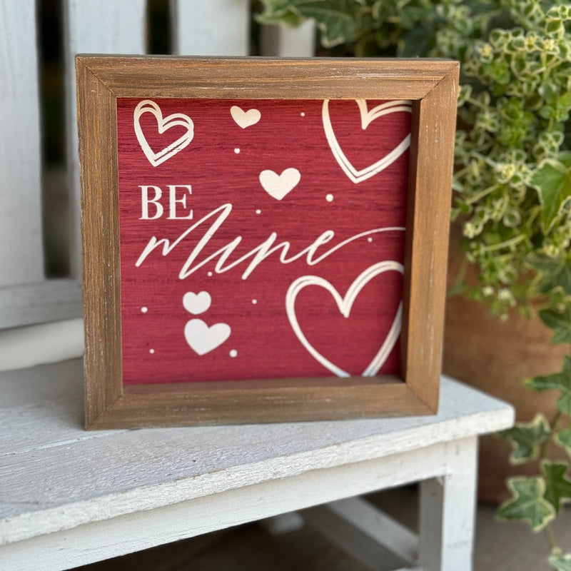 SW-3049 - Be Mine Hearts Framed Sign