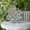 Wh/Grn Herringbone Clover