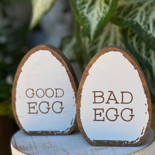Sm. Wood Good/Bad Egg (Reversible)
