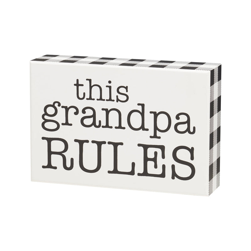 Grandpa Rules Box Sign