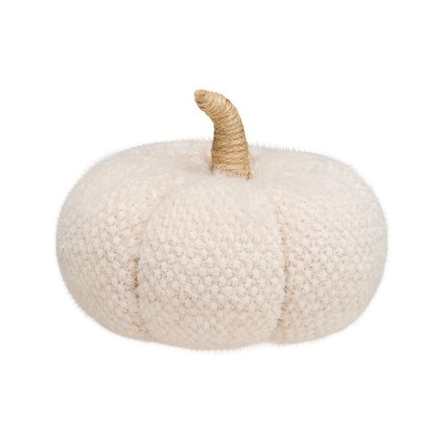 Med. Cream Fuzzy Fabric Pumpkin 