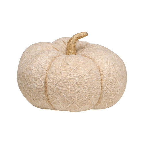 Lrg. Tan Diamond Fabric Pumpkin