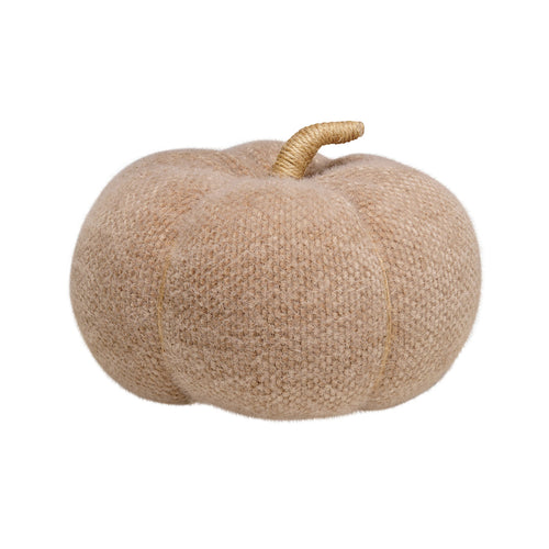 Lrg. Tan Fuzzy Fabric Pumpkin 