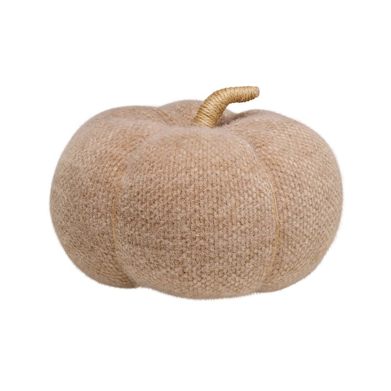 Lrg. Tan Fuzzy Fabric Pumpkin 