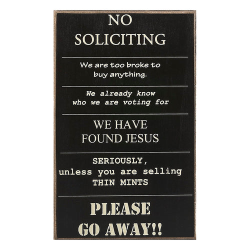 No Soliciting Sign