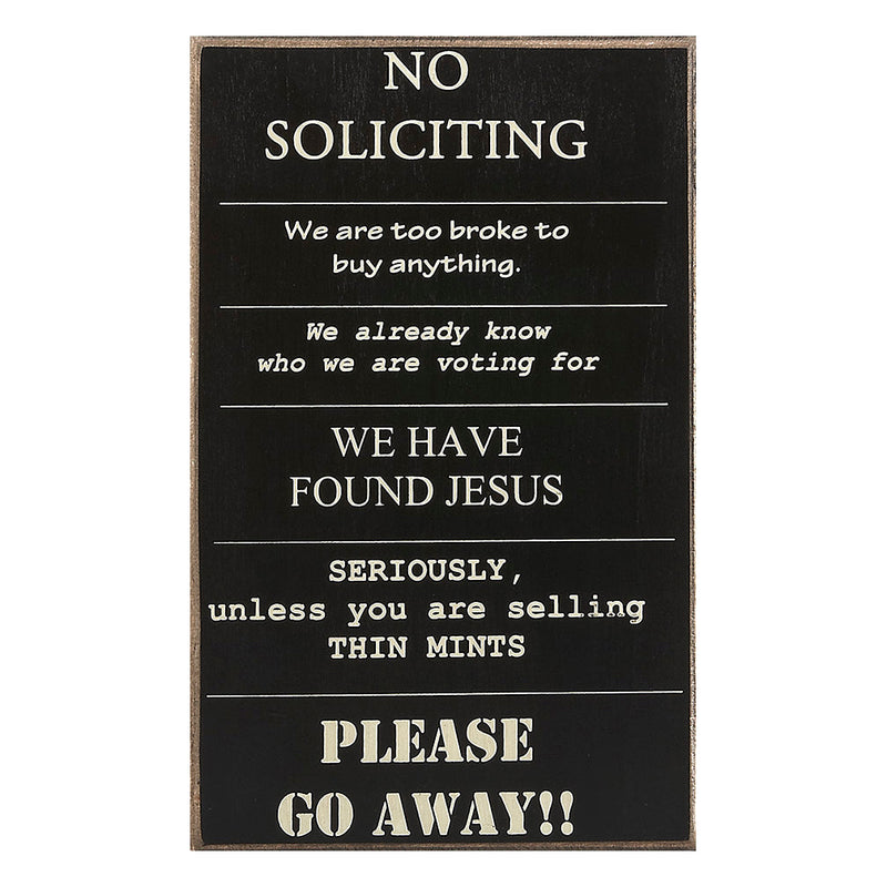 No Soliciting Sign