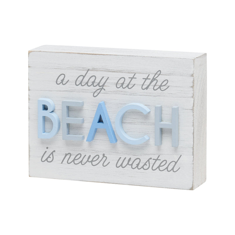 Beach Wasted 3D Block Sign