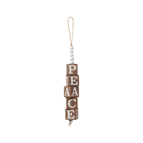 Peace Beaded Cube Ornie