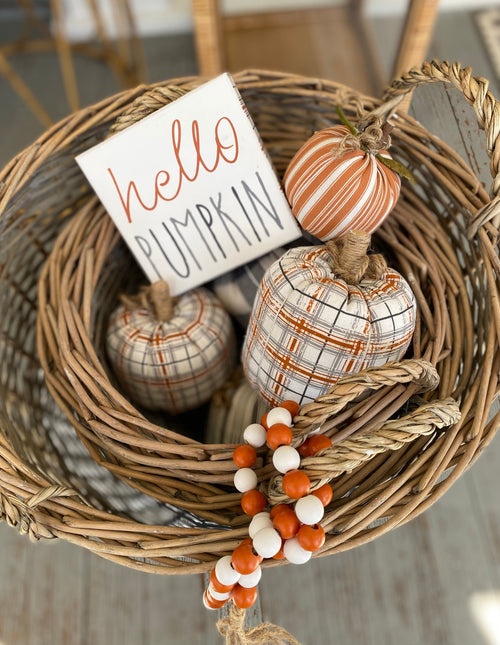 CF-2525 - Lrg. Plaid Fabric Pumpkin