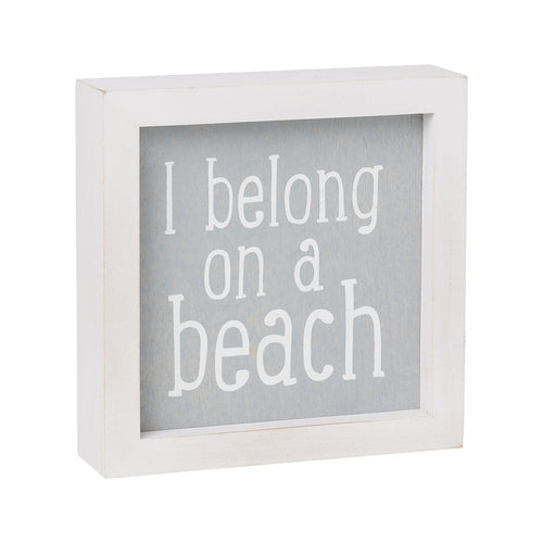 Belong on Beach Framed Sign