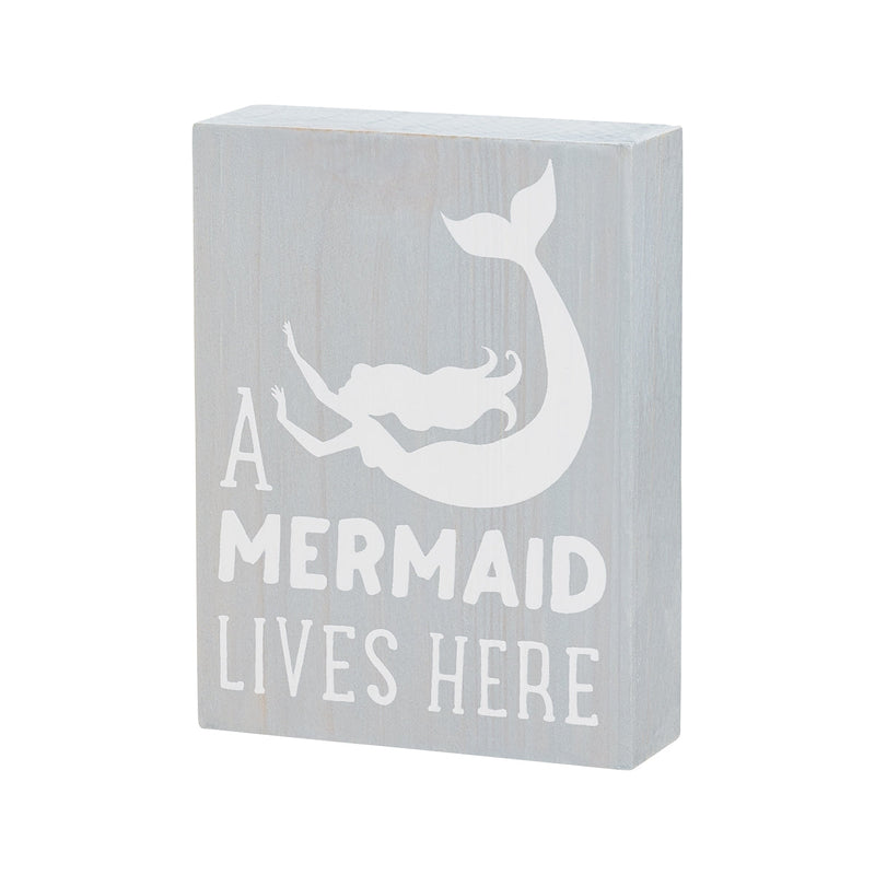 Mermaid Here Block Sign