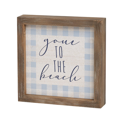 Gone to Beach Framed Sign