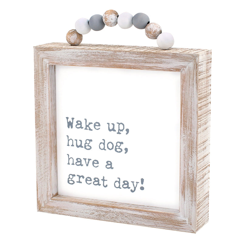 CA-3806 - Wake Up Framed Sign w/ Beads