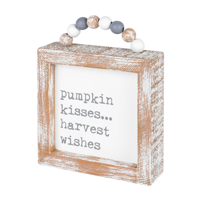CA-4591 - Pumpkin Harvest Framed Sign w/ Beads