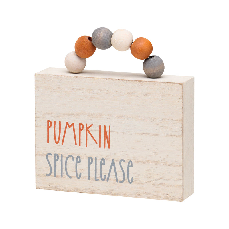 CA-4826 - Spice Washed Box Sign w/ Beads