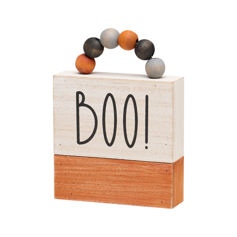 CA-4862 - Boo! Box Sign w/ Beads