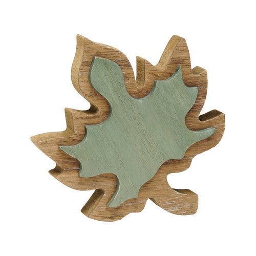 CA-5185 - Green/Wood 3D Leaf